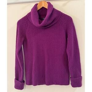 Lauren Ralph Lauren Women's Purple Wool Angora Rabbit Hair Turtleneck Sweater, S